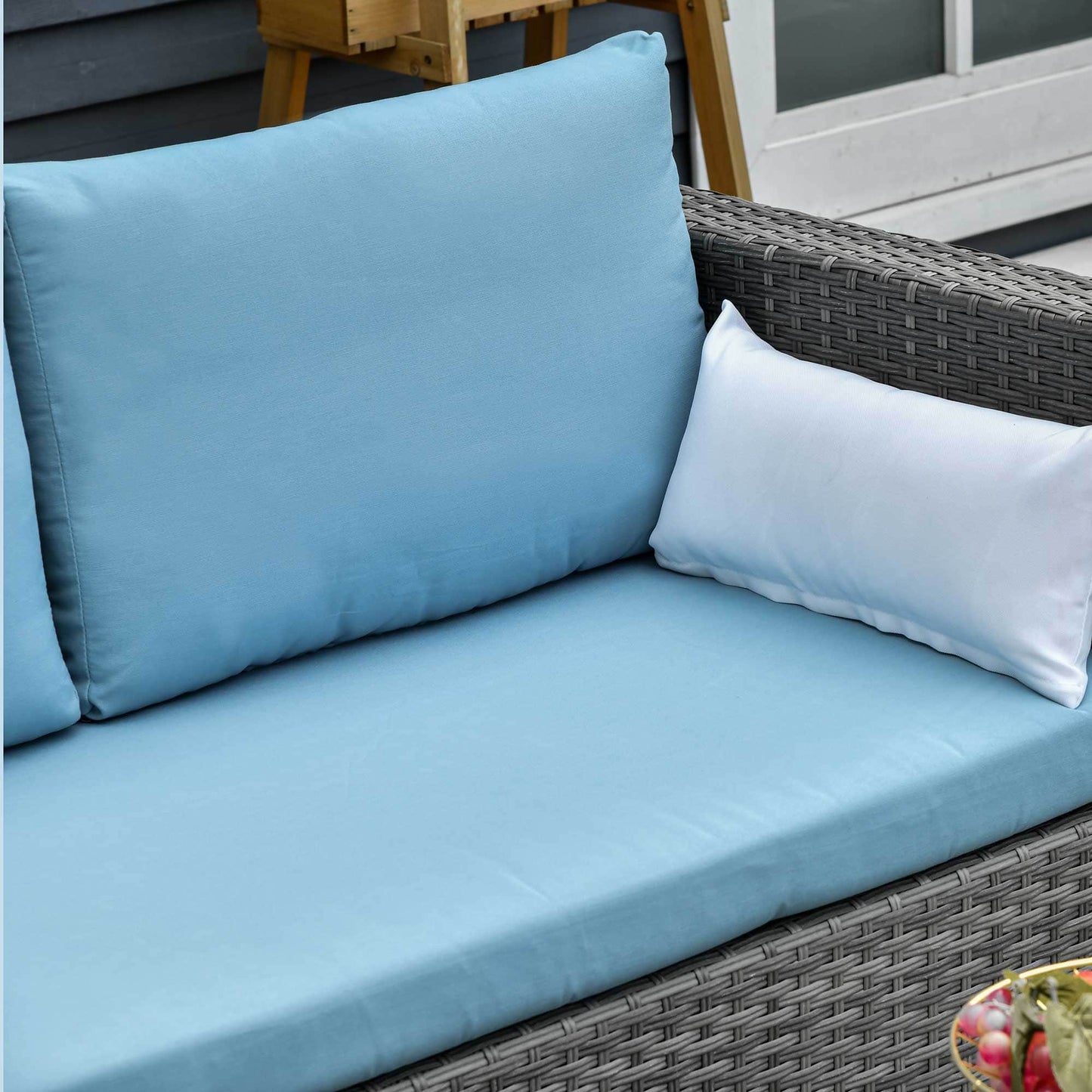 Aosom Sectional 3 Piece Modern Outdoor Patio Hand Woven Rattan Wicker Sectional Sofa with Coffee Table - Available in 2 Colours