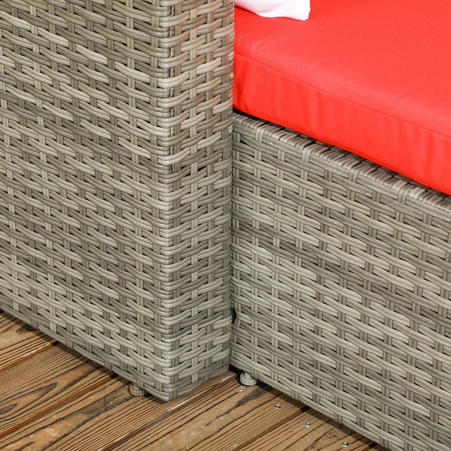 Aosom Sectional 3 Piece Modern Outdoor Patio Hand Woven Rattan Wicker Sectional Sofa with Coffee Table - Available in 5 Colours