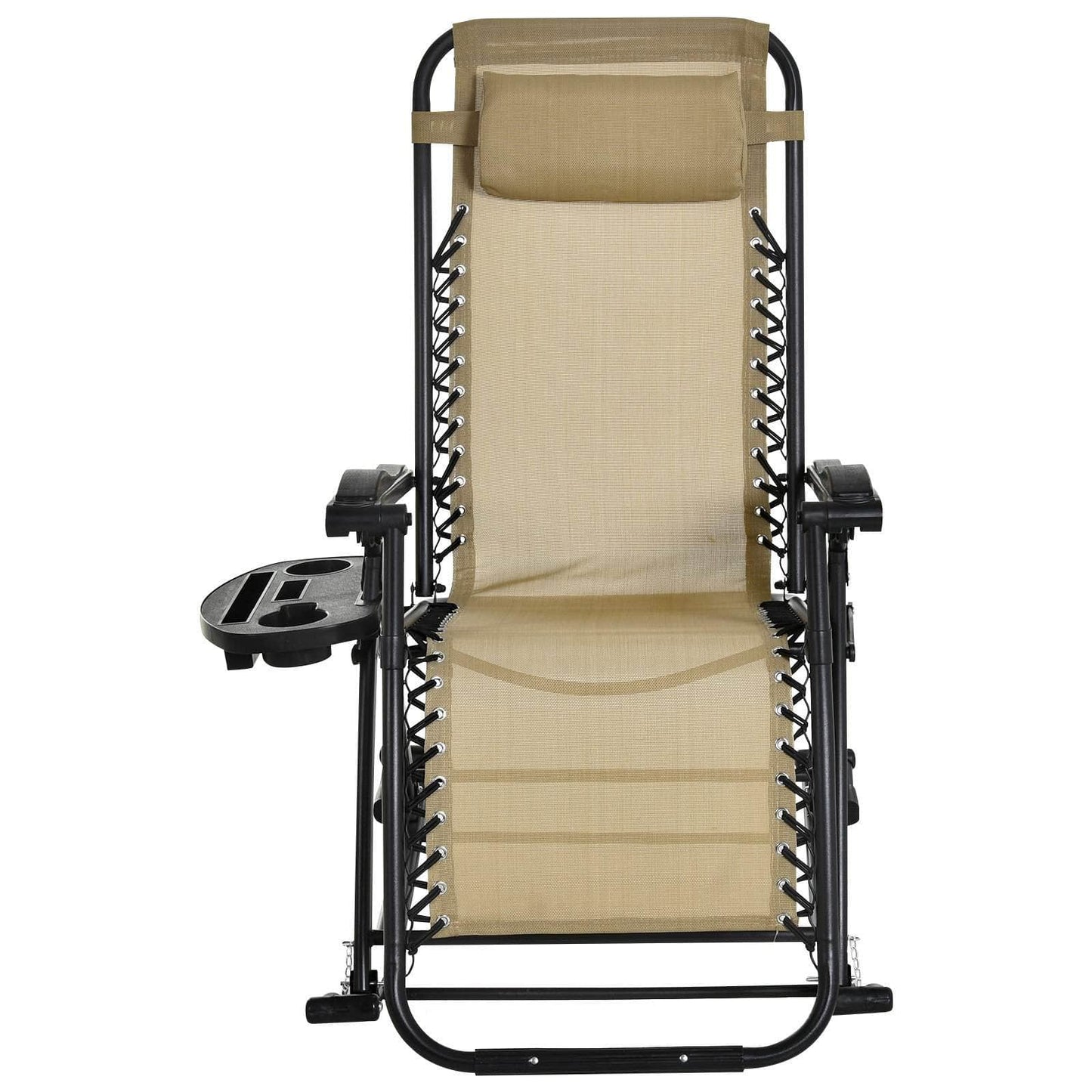 Pending - Aosom Lounge Chair 2 in 1 Adjustable Zero Gravity Reclining Lounge Chair Garden Recliner and Rocker Foldable Sun Lounger Napping Seat w/ Headrest & Tray - Available in 3 Colours