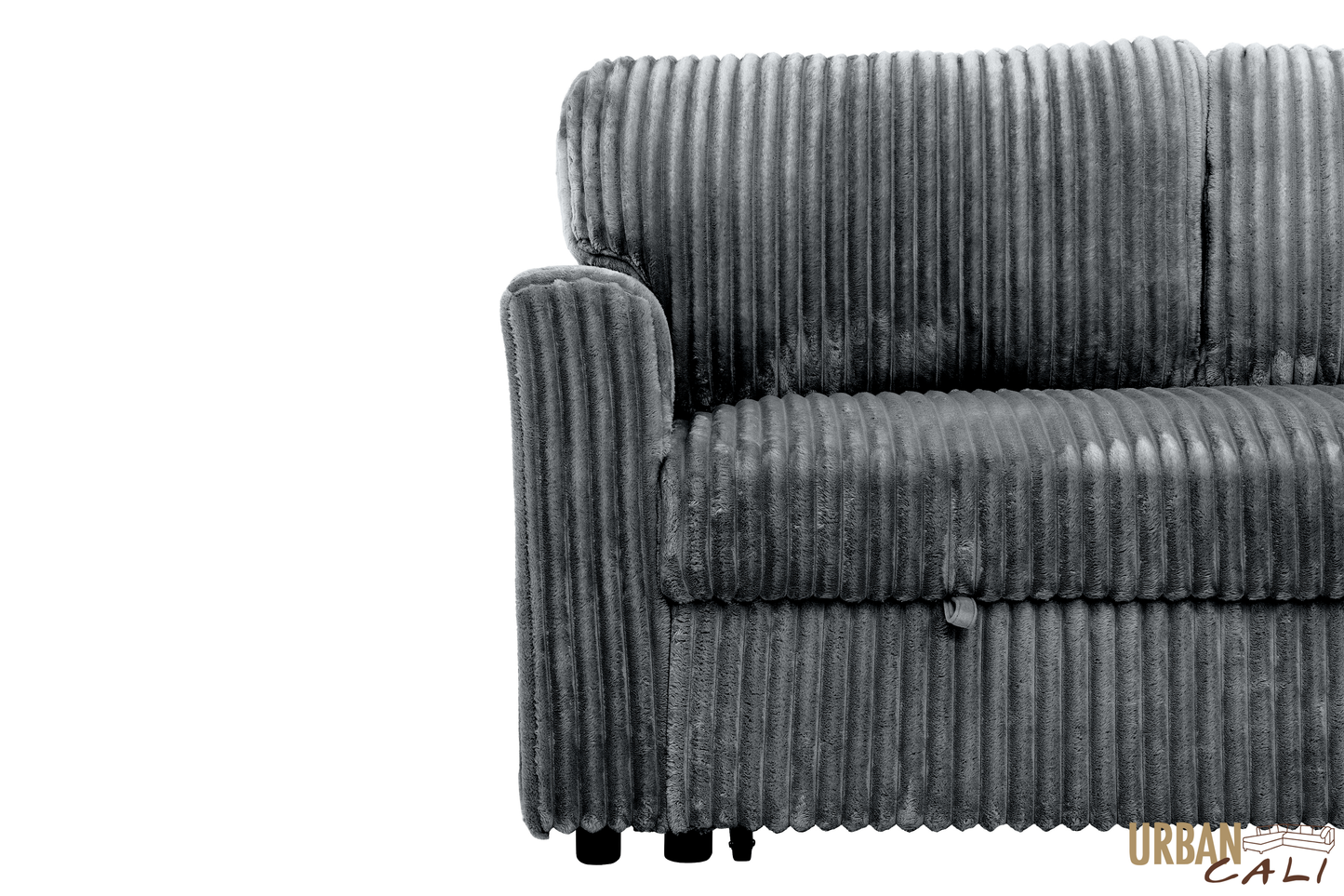 Calabasas Minky Corduroy Reversible Sleeper Sectional Sofa Bed with Storage Chaise – Available in 2 Colours