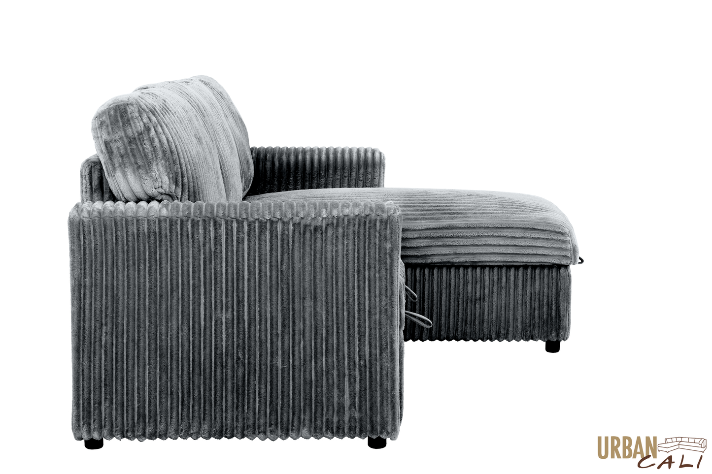Calabasas Minky Corduroy Reversible Sleeper Sectional Sofa Bed with Storage Chaise – Available in 2 Colours