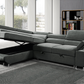 Hollywood Sleeper Sectional Sofa Bed with Adjustable Headrests and Storage Chaise - Available in 3 Colours