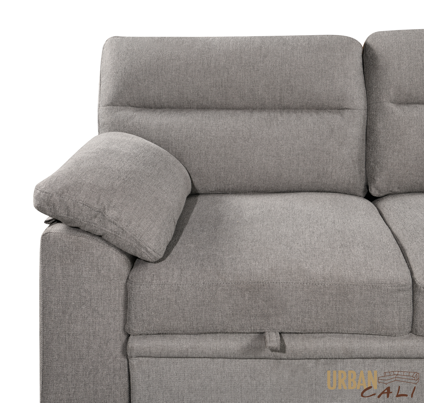 Urban Cali Malibu 94.5" Wide Sleeper Sectional Sofa Bed with Pull Down Tray, Cupholders Wireless Charger and Storage Chaise, image 43