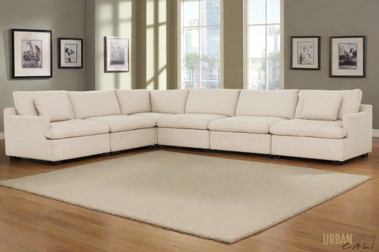 Long Beach Large Modular L-Shaped Sectional Sofa in Axel Beige - Available in 3 Colours