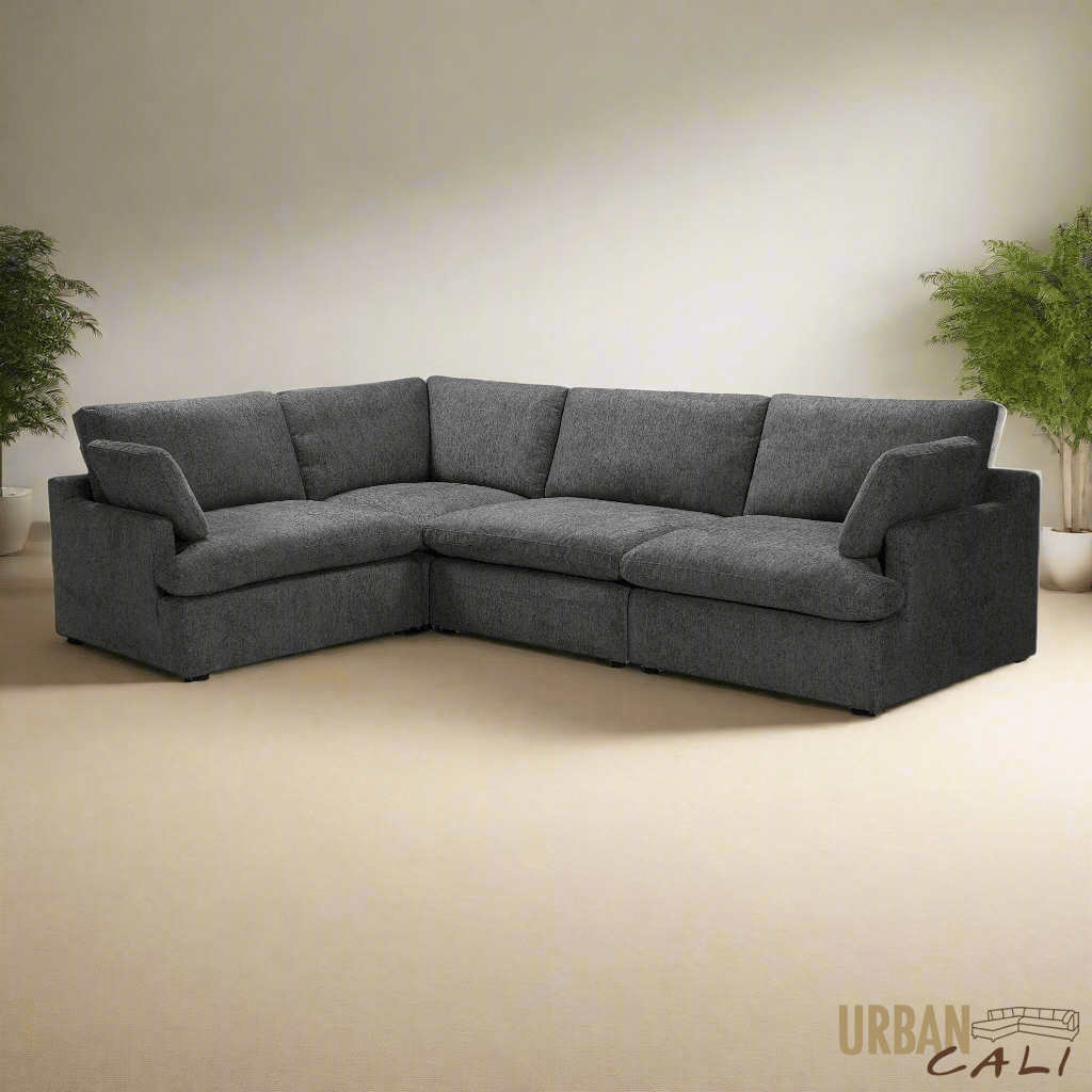 Long Beach Medium Modular L-Shaped Sectional Sofa in Axel Beige - Available in 3 Colours