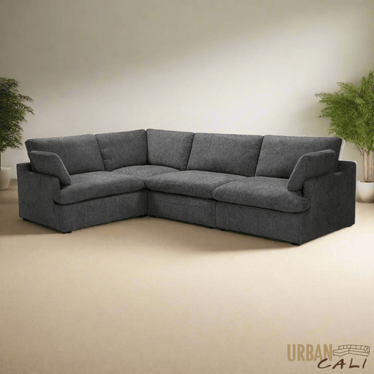 Long Beach Medium Modular L-Shaped Sectional Sofa in Axel Beige - Available in 3 Colours