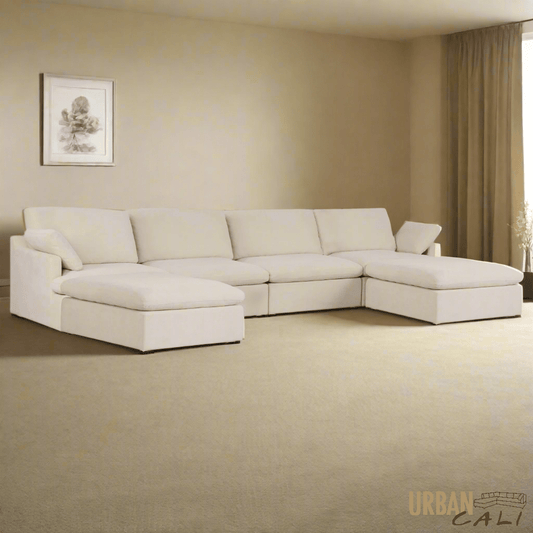 Urban Cali Sectional Long Beach Modular U-Shaped Sectional Sofa - Available in 2 Colours