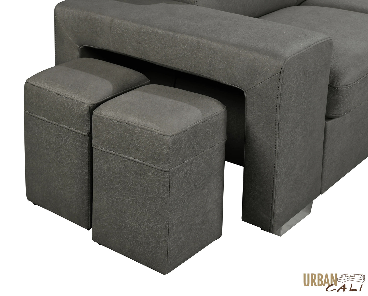 Pasadena Large Sleeper Sectional Sofa Bed with Storage Ottoman and 2 Stools - Available in 3 Colours