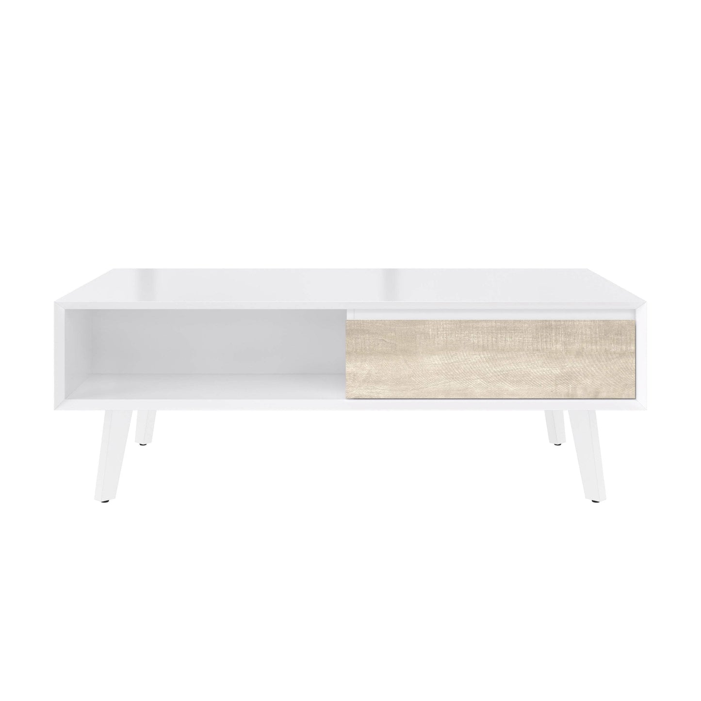 Modubox Coffee Table Adara 48W Coffee Table in UV White and Mountain Ash Grey