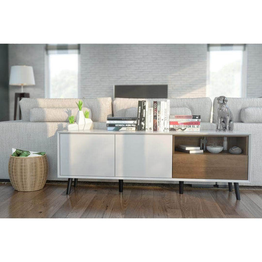 Modubox TV Stand Alga TV Stand - White & Walnut Brown