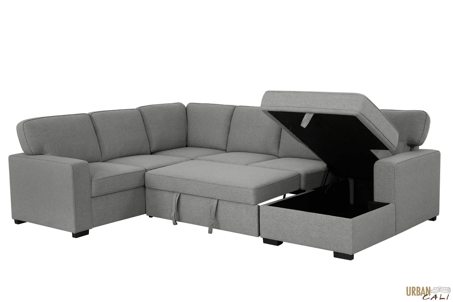 Pending - Urban Cali Sectional Sofa Santa Cruz Large Sleeper Sectional Sofa Bed with Storage Chaise