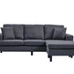 Urban Cali Sectional Dark Grey Sophia 84" Wide Sectional Sofa with Reversible Chaise - Available in 4 Colours