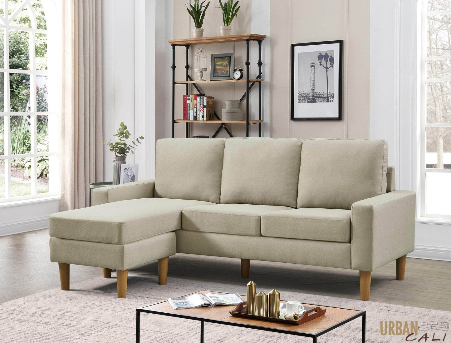 Urban Cali Sectional San Francisco 74.8" Wide Sectional Sofa with Reversible Chaise - Available in 4 Colours