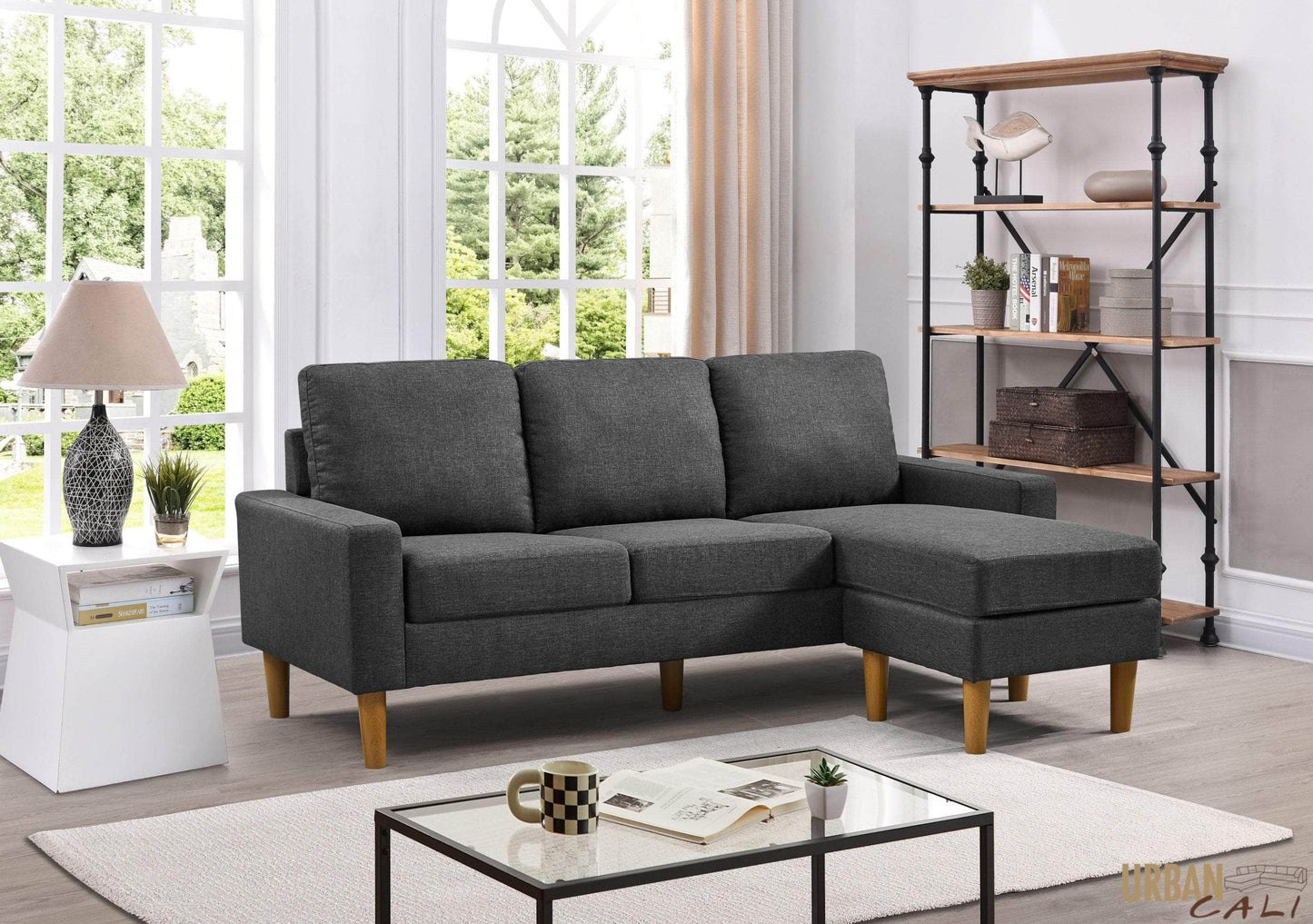 Urban Cali Sectional San Francisco 74.8" Wide Sectional Sofa with Reversible Chaise - Available in 4 Colours