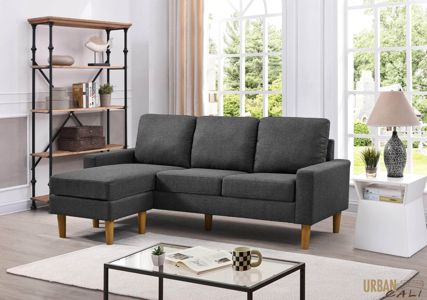 Urban Cali Sectional San Francisco 74.8" Wide Sectional Sofa with Reversible Chaise - Available in 4 Colours