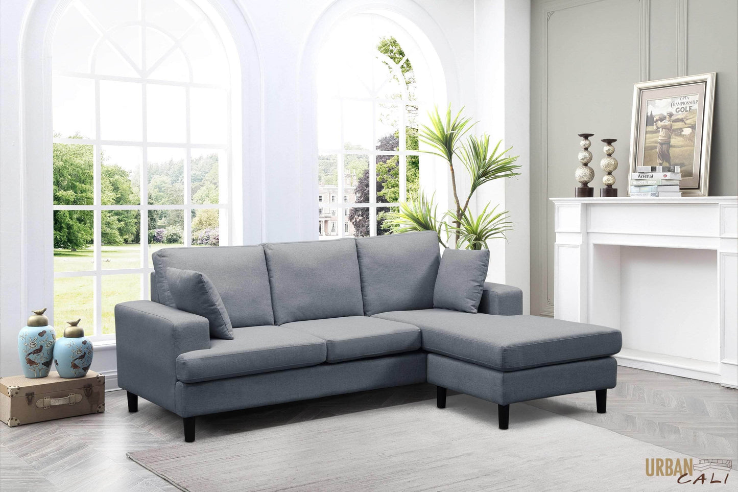 Urban Cali Sectional Sofa Sophia 84" Wide Sectional Sofa with Reversible Chaise - Available in 2 Colours