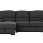 Urban Cali Sleeper Sectional Anaheim Left Facing Chaise Anaheim II Condo Sleeper Sectional Sofa Bed with Cup Holders and Storage Chaise