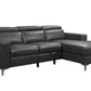 Urban Cali Sleeper Sectional Berkeley Right Chaise Sectional Berkeley Sleeper Sectional Sofa Bed with Storage Chaise and Power Recliner in Mirage Charcoal - Available in 2 Options