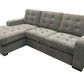 Urban Cali Sleeper Sectional Left Facing Chaise Coronado Tufted Sleeper Sectional Sofa with Storage Chaise in Nora Grey