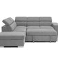Urban Cali Sleeper Sectional Thora Stone / Left Facing Chaise Pasadena Large Sleeper Sectional Sofa Bed with Storage Ottoman and 2 Stools - Available in 2 Colours