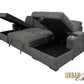 Canapé-lit sectionnel en forme de U Lancaster avec méridiennes de rangement en anthracite Belfast