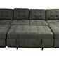 Canapé-lit sectionnel en forme de U Lancaster avec méridiennes de rangement en anthracite Belfast