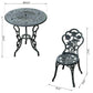 Aosom Dining Set 3 Piece Outdoor Patio Garden Cast Aluminum Cafe Bistro Round Table and Chair Set - Available in 3 Colours