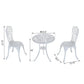 Aosom Dining Set 3 Piece Outdoor Patio Garden Cast Aluminum Cafe Bistro Round Table and Chair Set - Available in 3 Colours