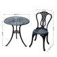 Aosom Dining Set 3 Piece Outdoor Patio Garden Cast Aluminum Cafe Bistro Round Table and Chair Set - Available in 3 Colours