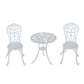 Aosom Dining Set White 3 Piece Outdoor Patio Garden Cast Aluminum Cafe Bistro Round Table and Chair Set - Available in 3 Colours