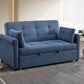 IFDC Sofa 64" / Blue Leamington Tufted Grey Sofa Bed - Available in 2 Sizes