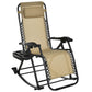 Pending - Aosom Lounge Chair Cream White 2 in 1 Adjustable Zero Gravity Reclining Lounge Chair Garden Recliner and Rocker Foldable Sun Lounger Napping Seat w/ Headrest & Tray - Available in 3 Colours