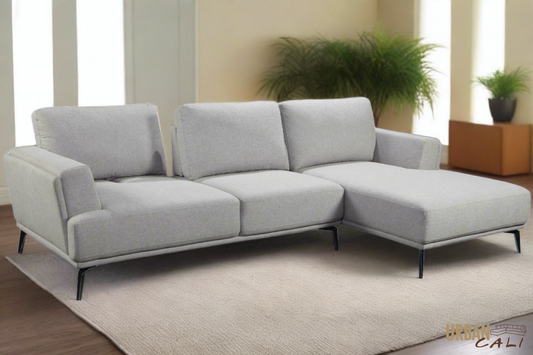 Newport Adjustable Deep Seating Sectional Sofa in Nela Light Grey