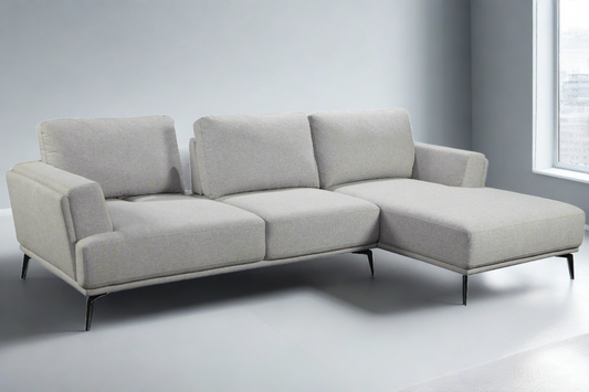 Newport Adjustable Deep Seating Sectional Sofa in Nela Light Grey