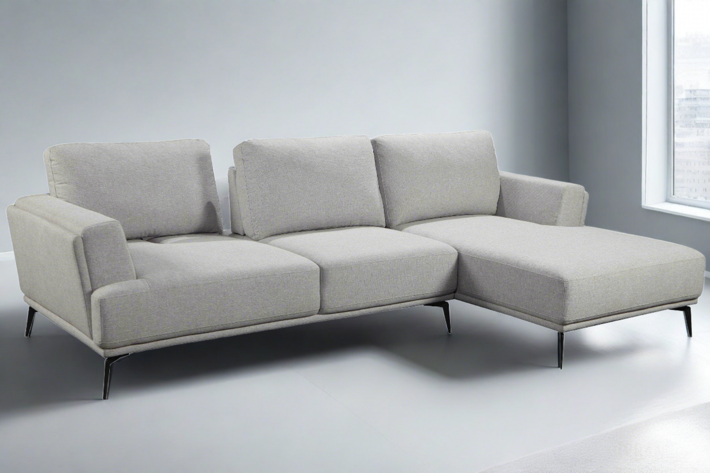 Newport Sofa sectionnel réglable à assise profonde en gris clair Nela
