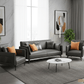 Pending - Urban Cali San Mateo 3 Piece Faux Leather Loveseat and 2 Chair Set in Grey