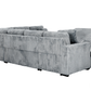 Atherton 123.25" Wide Opulence Plush Minky Corduroy Large Sleeper Sectional Sofa Bed with Storage Chaise - Available in 2 Colours