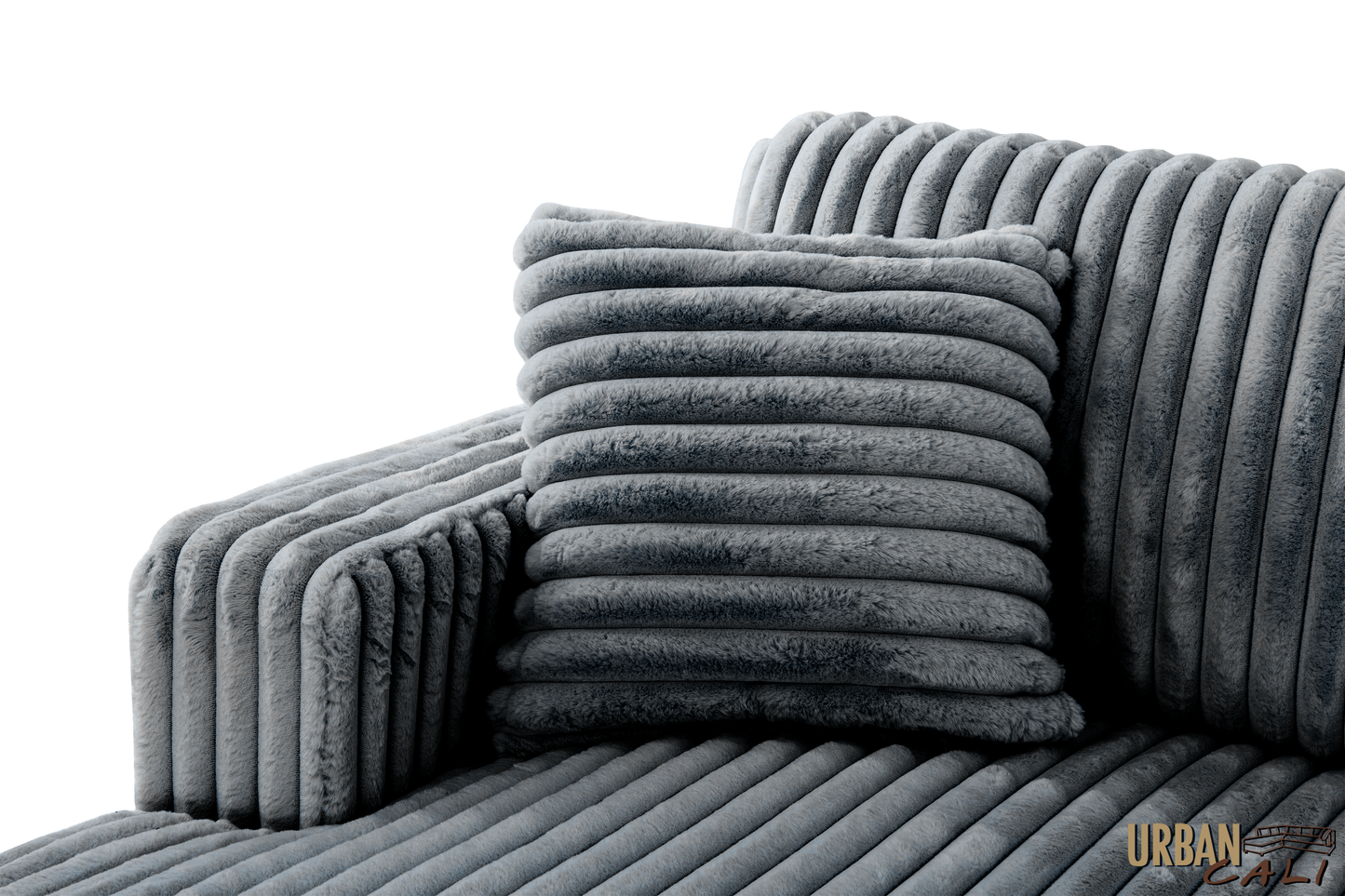 Atherton 123.25" Wide Opulence Plush Minky Corduroy Large Sleeper Sectional Sofa Bed with Storage Chaise - Available in 2 Colours