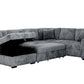 Atherton 123.25" Wide Opulence Plush Minky Corduroy Large Sleeper Sectional Sofa Bed with Storage Chaise - Available in 2 Colours