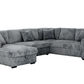 Atherton 123.25" Wide Opulence Plush Minky Corduroy Large Sleeper Sectional Sofa Bed with Storage Chaise - Available in 2 Colours