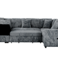 Atherton 123.25" Wide Opulence Plush Minky Corduroy Large Sleeper Sectional Sofa Bed with Storage Chaise - Available in 2 Colours