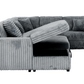 Atherton 123.25" Wide Opulence Plush Minky Corduroy Large Sleeper Sectional Sofa Bed with Storage Chaise - Available in 2 Colours