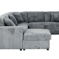 Atherton 123.25" Wide Opulence Plush Minky Corduroy Large Sleeper Sectional Sofa Bed with Storage Chaise - Available in 2 Colours