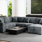 Atherton 123.25" Wide Opulence Plush Minky Corduroy Large Sleeper Sectional Sofa Bed with Storage Chaise - Available in 2 Colours