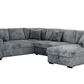 Atherton 123.25" Wide Opulence Plush Minky Corduroy Large Sleeper Sectional Sofa Bed with Storage Chaise - Available in 2 Colours