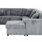Atherton 123.25" Wide Opulence Plush Minky Corduroy Large Sleeper Sectional Sofa Bed with Storage Chaise - Available in 2 Colours