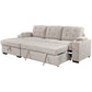 Avila 98.5" Wide Sleeper Sectional Sofa Bed with Cupholders and Storage Chaise - Available in 2 Colours