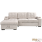 Avila 98.5" Wide Sleeper Sectional Sofa Bed with Cupholders and Storage Chaise - Available in 2 Colours