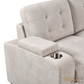 Avila 98.5" Wide Sleeper Sectional Sofa Bed with Cupholders and Storage Chaise - Available in 2 Colours