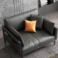 Urban Cali Chair San Mateo 37.79" Faux Leather Round Arm Chair in Grey